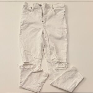Abercrombie White Distressed Skinny Jeans